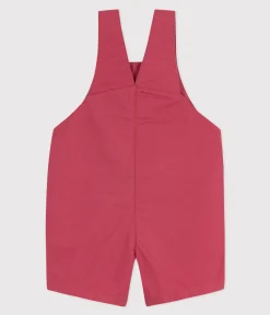 Petit Bateau Sets, Overalls & Latzhosen*Kurze Baby-Latzhose aus Crisp-Serge rosa PAPI