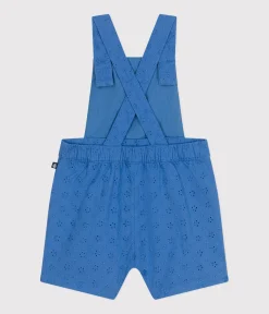 Petit Bateau Sets, Overalls & Latzhosen*Kurze Baby-Latzhose aus englischer Spitze blau GAULOISE
