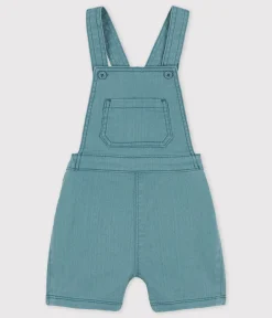 Petit Bateau Sets, Overalls & Latzhosen*Kurze Baby-Latzhose aus gefärbtem Denim grün BRUT