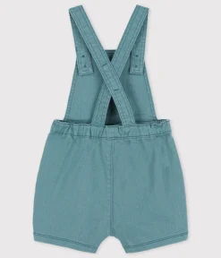 Petit Bateau Sets, Overalls & Latzhosen*Kurze Baby-Latzhose aus gefärbtem Denim grün BRUT