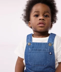 Petit Bateau Sets, Overalls & Latzhosen*Kurze Baby-Latzhose aus leichtem Denim blau DENIM CLAIR
