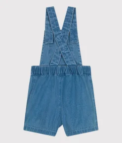 Petit Bateau Sets, Overalls & Latzhosen*Kurze Baby-Latzhose aus leichtem Denim blau DENIM CLAIR