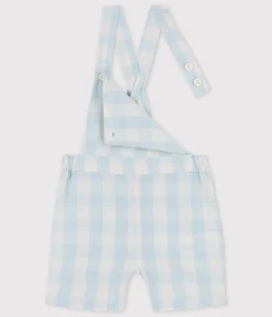 Petit Bateau Sets, Overalls & Latzhosen*Kurze Baby-Latzhose aus Popeline BOLDAIR/ MARSHMALLOW