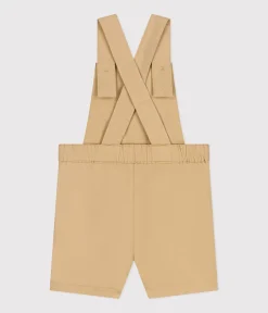 Petit Bateau Sets, Overalls & Latzhosen*Kurze Baby-Latzhose aus Serge beige FACILE