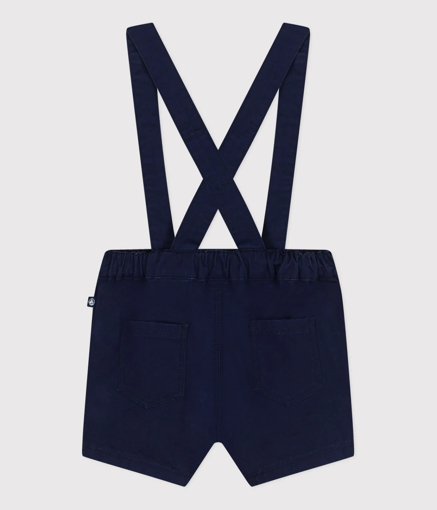 Petit Bateau Sets, Overalls & Latzhosen*Kurze Baby-Latzhose aus Serge blau MEDIEVAL