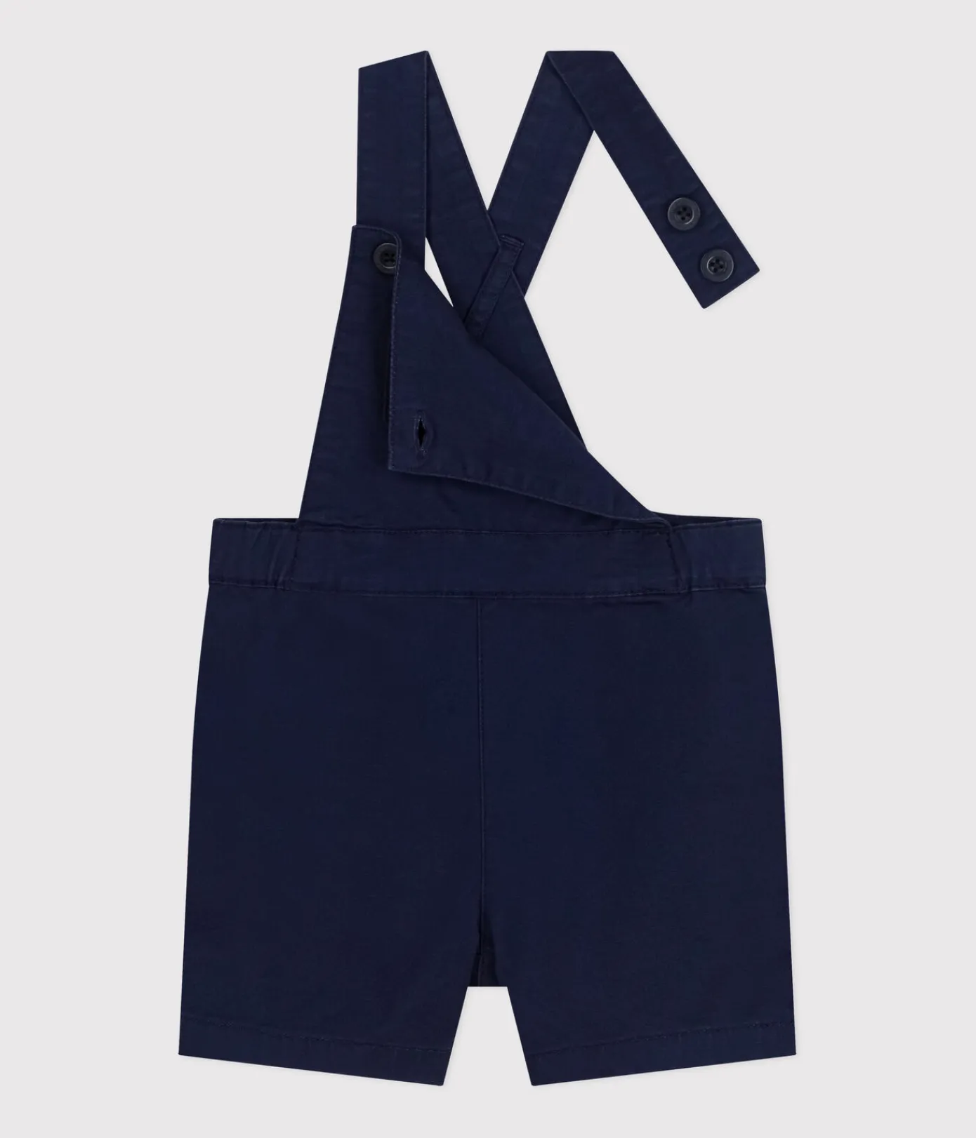 Petit Bateau Sets, Overalls & Latzhosen*Kurze Baby-Latzhose aus Serge blau MEDIEVAL