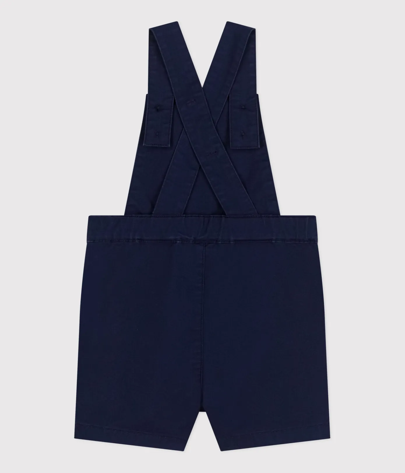 Petit Bateau Sets, Overalls & Latzhosen*Kurze Baby-Latzhose aus Serge blau MEDIEVAL