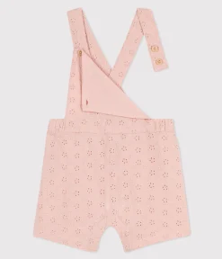 Petit Bateau Sets, Overalls & Latzhosen*Kurze Baby-Overall in Broderie Anglaise rosa SALINE