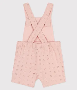Petit Bateau Sets, Overalls & Latzhosen*Kurze Baby-Overall in Broderie Anglaise rosa SALINE