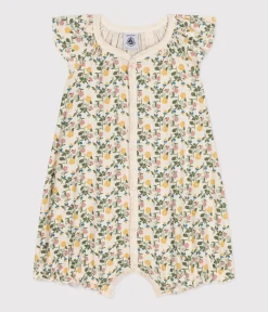 Petit Bateau Schlafanzüge, Strampler|Sets, Overalls & Latzhosen*Kurzer Baby-Overall aus Baumwolle mit Blumenmotiv weiss AVALANCHE/ MULTICO