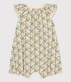 Petit Bateau Schlafanzüge, Strampler|Sets, Overalls & Latzhosen*Kurzer Baby-Overall aus Baumwolle mit Blumenmotiv weiss AVALANCHE/ MULTICO