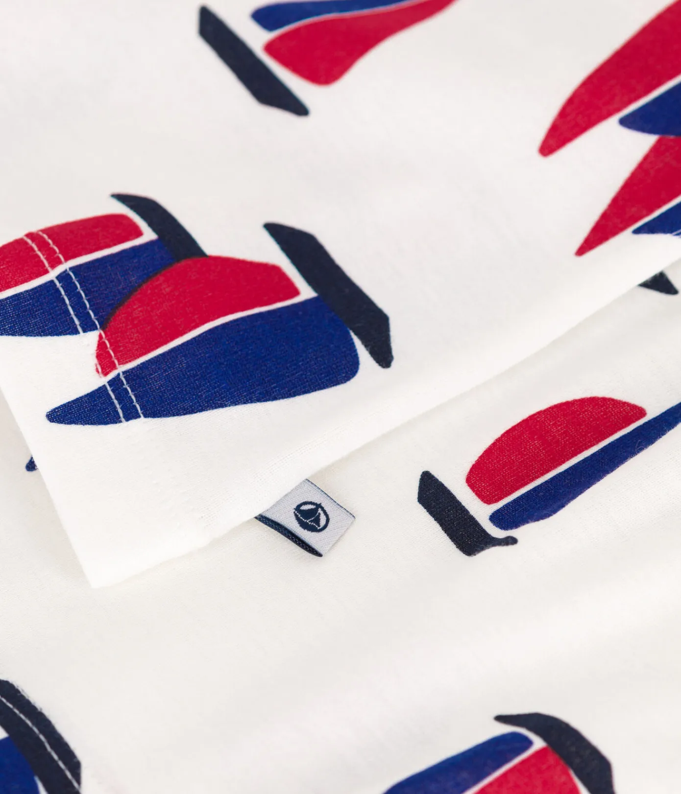 Petit Bateau Schlafanzüge, Pyjamas|Schlafanzüge, Nachthemden*Kurzer Kinderpyjama aus Baumwolle mit Bootsdruck weiss MARSHMALLOW/weiss MULTICO