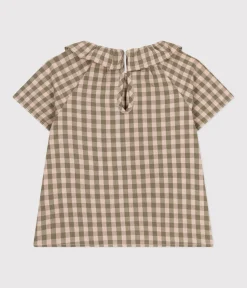 Petit Bateau T-Shirts, Oberteile*Kurzärmelige Baby-Bluse aus Seersucker MARECAGE/ SALINE