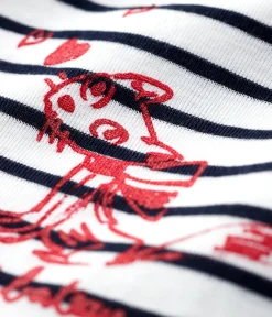 Petit Bateau T-Shirts, Oberteile*Kurzärmelige Baby-Bluse aus Baumwolle für Mädchen weiss MARSHMALLOW/blau SMOKING