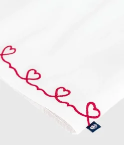 Petit Bateau T-Shirts, Oberteile*Kurzärmelige Baby-Bluse aus Baumwoll-Popeline mit bestickten Herzen weiss ECUME