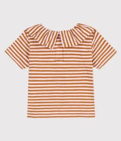 Petit Bateau T-Shirts, Oberteile*Kurzärmelige Babybluse aus gestreiftem geflammtem Jersey TOAST/ DOLL
