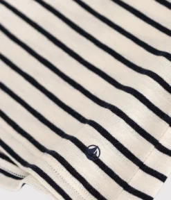Petit Bateau T-Shirts, Oberteile*Kurzärmelige Baby-Bluse aus Jersey weiss AVALANCHE/blau SMOKING
