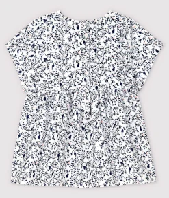 Petit Bateau T-Shirts, Oberteile*Kurzärmelige Baby-Bluse für Mädchen aus Popeline weiss MARSHMALLOW/weiss MULTICO