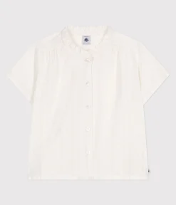 Petit Bateau T-Shirts, Tops, Oberteile*Kurzärmelige Kinder-Bluse aus einfarbiger Baumwolle weiss ECUME