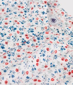 Petit Bateau T-Shirts, Tops, Oberteile*Kurzärmelige Kinder-Bluse aus Baumwolle mit Blumenmuster weiss MARSHMALLOW/weiss MULTICO