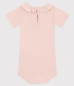 Petit Bateau T-Shirts, Oberteile*Kurzärmeliger Baby-Body aus Baumwolle mit Rüschenkragen rosa SALINE