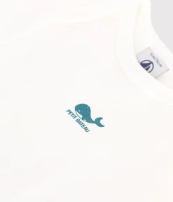 Petit Bateau Bodys*Kurzärmeliger Baby-Body aus einfarbiger Baumwolle weiss MARSHMALLOW