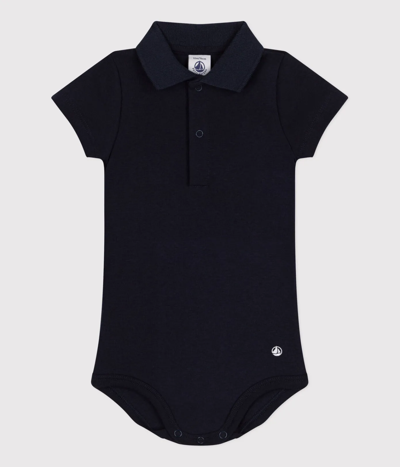 Petit Bateau T-Shirts, Oberteile*Kurzärmeliger Baby-Body mit Polokragen aus Baumwolle blau SMOKING