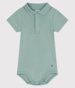 Petit Bateau T-Shirts, Oberteile*Kurzärmeliger Body aus einfarbiger Baumwolle grün PAUL