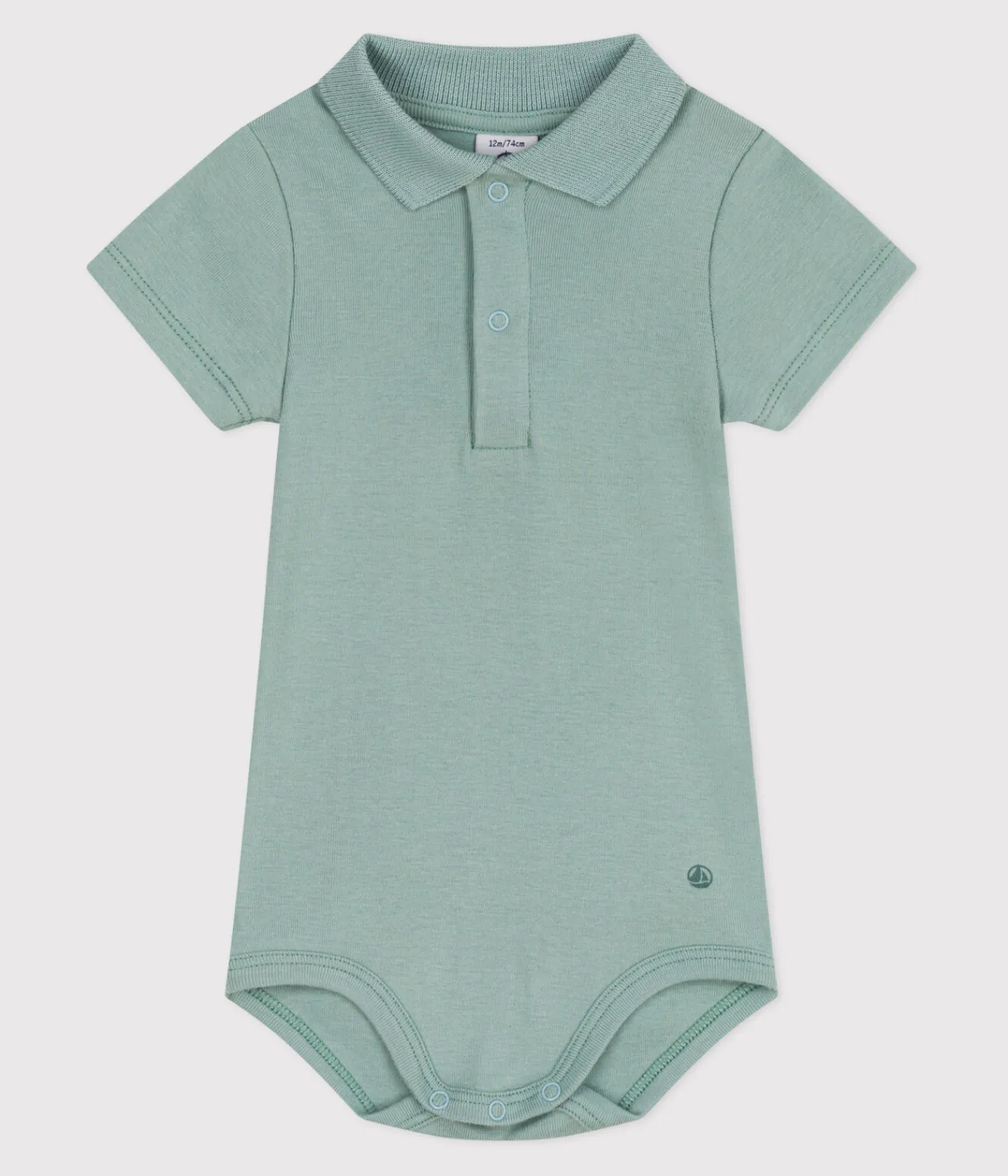 Petit Bateau T-Shirts, Oberteile*Kurzärmeliger Body aus einfarbiger Baumwolle grün PAUL