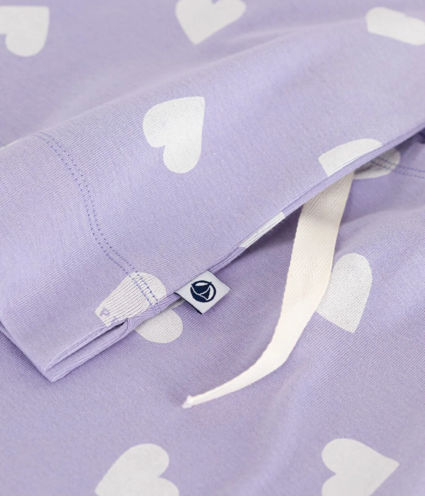 Petit Bateau Homewear|Schlafanzüge, Nachthemden*Kurzärmeliger Damen-Pyjama mit weitem Bein aus Baumwolle Herz-Motiv weiss SQUAW/ MARSHMALLOW
