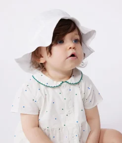 Petit Bateau Sets, Overalls & Latzhosen*Kurzärmeliger Strampler mit Kragen aus Baumwolle und Pünktchenmuster weiss MARSHMALLOW/weiss MULTICO