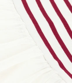 Petit Bateau Kleider*Kurzärmeliges Baby-Kleid aus zwei Stoffen ROT MILK/ AMARANTE
