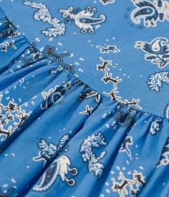 Petit Bateau Kleider*Kurzärmeliges Babykleid aus Popeline mit Bandanamuster blau BRASIER/weiss MULTICO