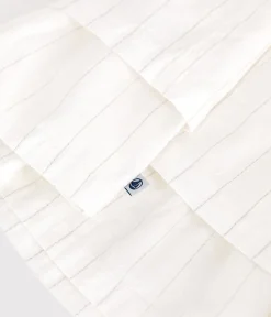 Petit Bateau Kleider*Kurzärmeliges Baby-Kleid für festliche Anlässe aus leichter Baumwolle weiss ECUME/ ARGENT