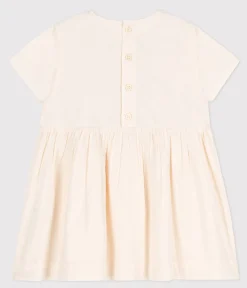 Petit Bateau Kleider*Kurzärmeliges Baby-Kleid für Mädchen weiss AVALANCHE/ MULTICO