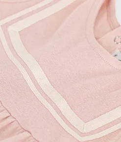 Petit Bateau Kleider*Kurzärmeliges Baby-Kleid im Matrosenstil aus Bio-Baumwolle rosa SALINE