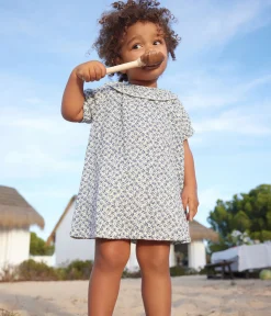 Petit Bateau Kleider*Kurzärmeliges Babykleid mit Bloomers aus Musselin AVALANCHE/ INCOGNITO