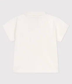 Petit Bateau T-Shirts, Oberteile*Kurzärmeliges Baby-Poloshirt aus einfarbiger Baumwolle weiss MARSHMALLOW