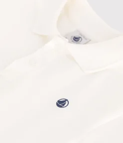 Petit Bateau T-Shirts, Oberteile*Kurzärmeliges Baby-Poloshirt aus einfarbiger Baumwolle weiss MARSHMALLOW