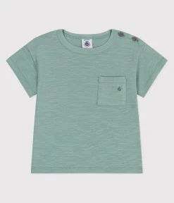 Petit Bateau T-Shirts, Oberteile*Kurzärmeliges Baby-T-Shirt aus einfarbiger Baumwolle grün PAUL