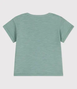 Petit Bateau T-Shirts, Oberteile*Kurzärmeliges Baby-T-Shirt aus einfarbiger Baumwolle grün PAUL