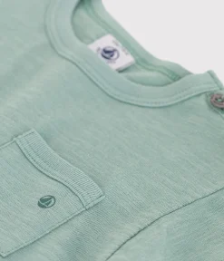 Petit Bateau T-Shirts, Oberteile*Kurzärmeliges Baby-T-Shirt aus einfarbiger Baumwolle grün PAUL