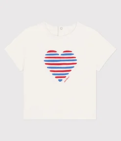 Petit Bateau T-Shirts, Oberteile*Kurzärmeliges Baby-T-Shirt aus einfarbiger Baumwolle weiss MARSHMALLOW/weiss MULTICO