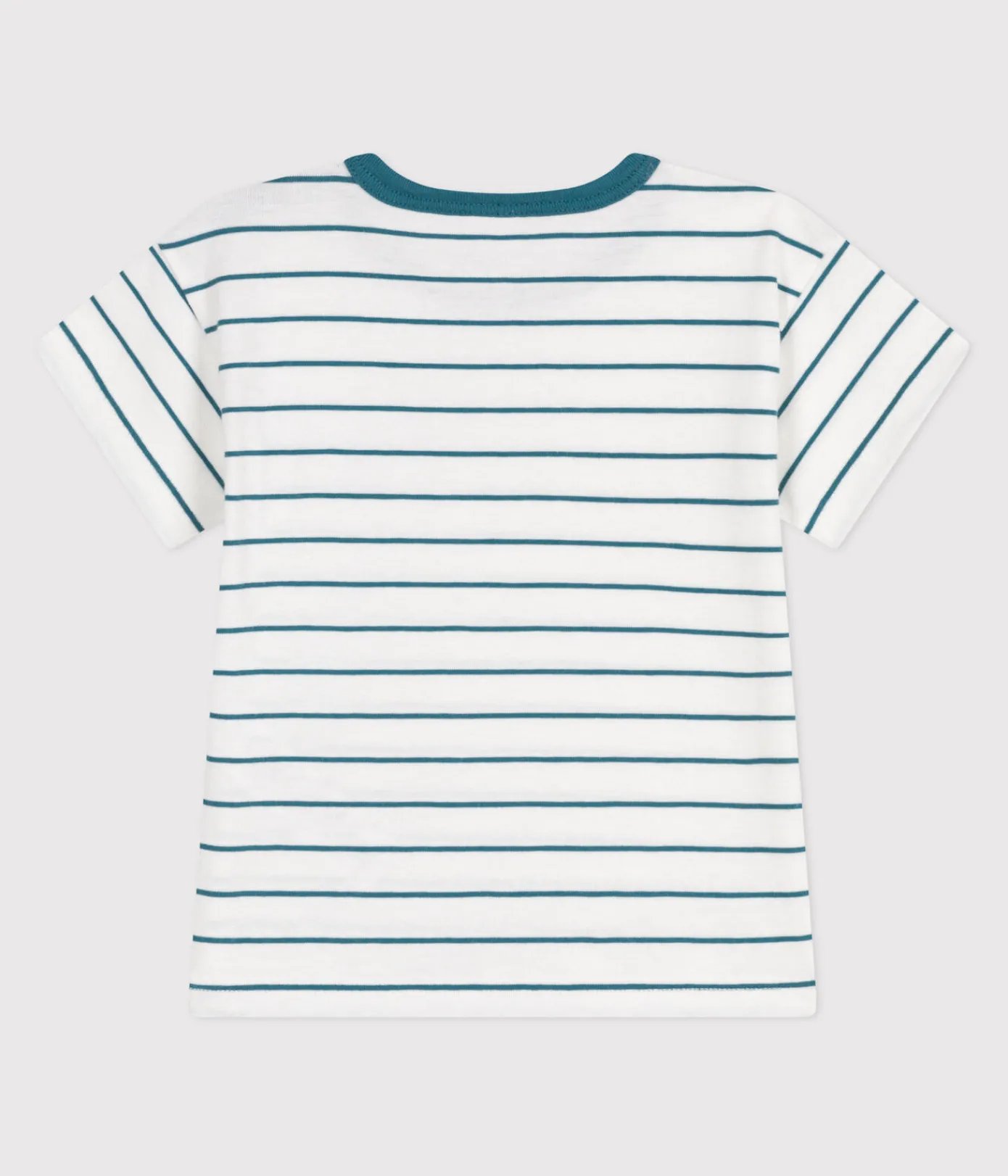 Petit Bateau T-Shirts, Oberteile*Kurzärmeliges Baby-T-Shirt aus Baumwolle mit Streifen grün MARSHMALLOW/ DRAGONFLY