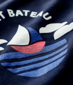 Petit Bateau T-Shirts, Oberteile*Kurzärmeliges Baby-T-Shirt aus Baumwolle für Jungen blau SMOKING