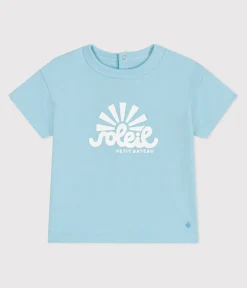 Petit Bateau T-Shirts, Oberteile*Kurzärmeliges Baby-T-Shirt aus einfarbiger Baumwolle blau AQUATIC