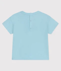 Petit Bateau T-Shirts, Oberteile*Kurzärmeliges Baby-T-Shirt aus einfarbiger Baumwolle blau AQUATIC