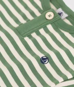 Petit Bateau T-Shirts, Oberteile*Kurzärmeliges Baby-T-Shirt aus Baumwolle mit Streifen grün PALMERAIE/ AVALANCHE