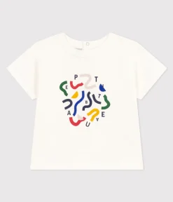 Petit Bateau T-Shirts, Oberteile*Kurzärmeliges Baby-T-Shirt aus leichtem Jersey weiss MARSHMALLOW