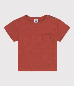 Petit Bateau T-Shirts, Oberteile*Kurzärmeliges Baby-T-Shirt aus geflammtem Jersey braun FAMEUX